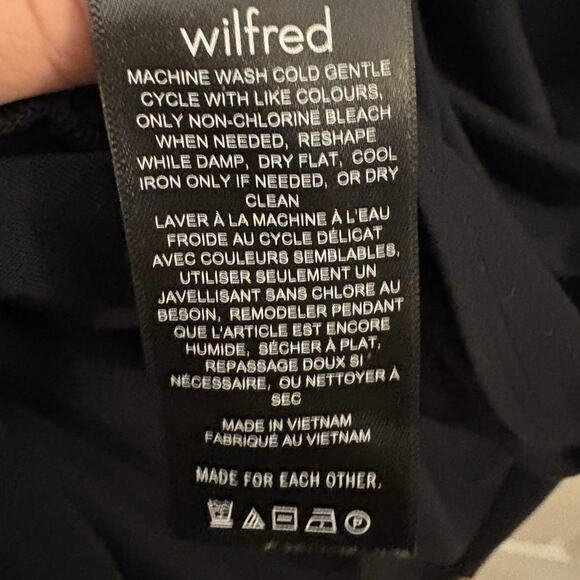 Wilfred Saturn Midi Black Tank Dress XL High Low Aritzia Viscose Stretch Sexy - Picture 11 of 15